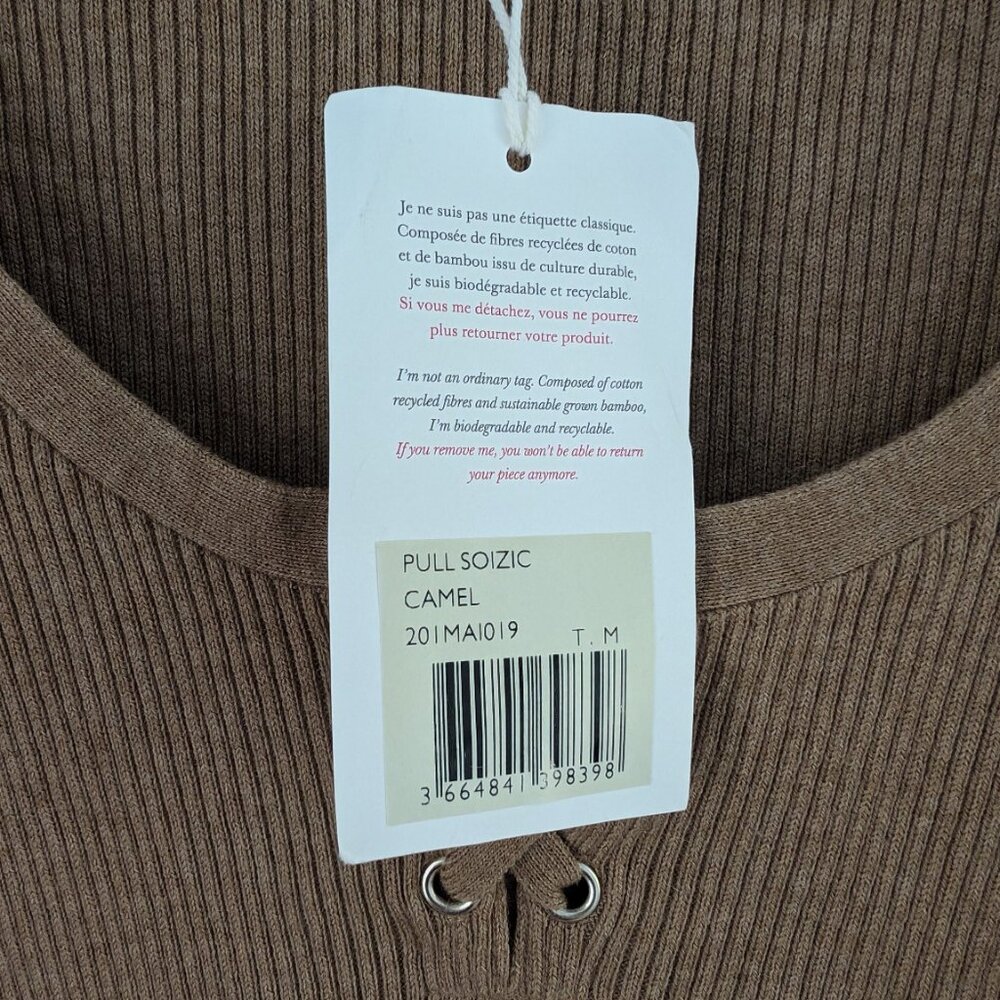 SEZANE Soizic sweater, merino wool/cotton mix, camel, size M, NWT - Picture 7 of 10